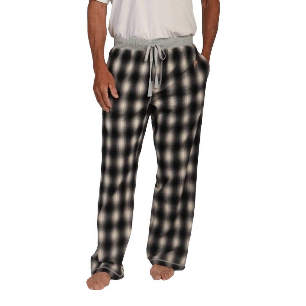 NEW TRUE GRIT alpine flannel pants in black/grey